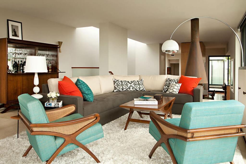 Interior design trends 2015 - living room inspired in the 60's